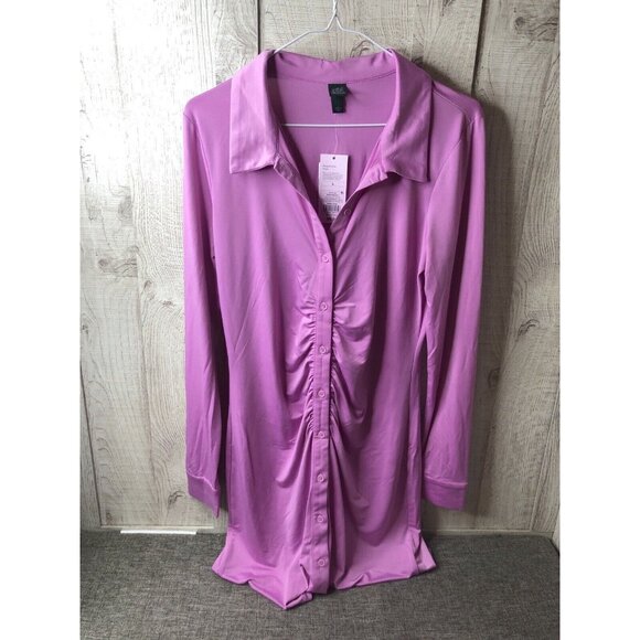 wild fable Dresses & Skirts - Womens Wild Fable Pink Mauve Button Up Long Sleeves Dress Size Large